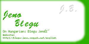 jeno blegu business card